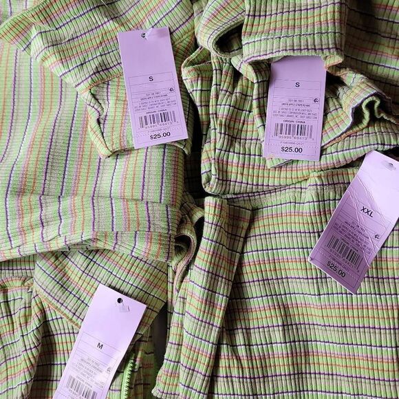 Wild Fable Green Striped Ribknit Sleeveless Collared Dress Small - Picture 4 of 4